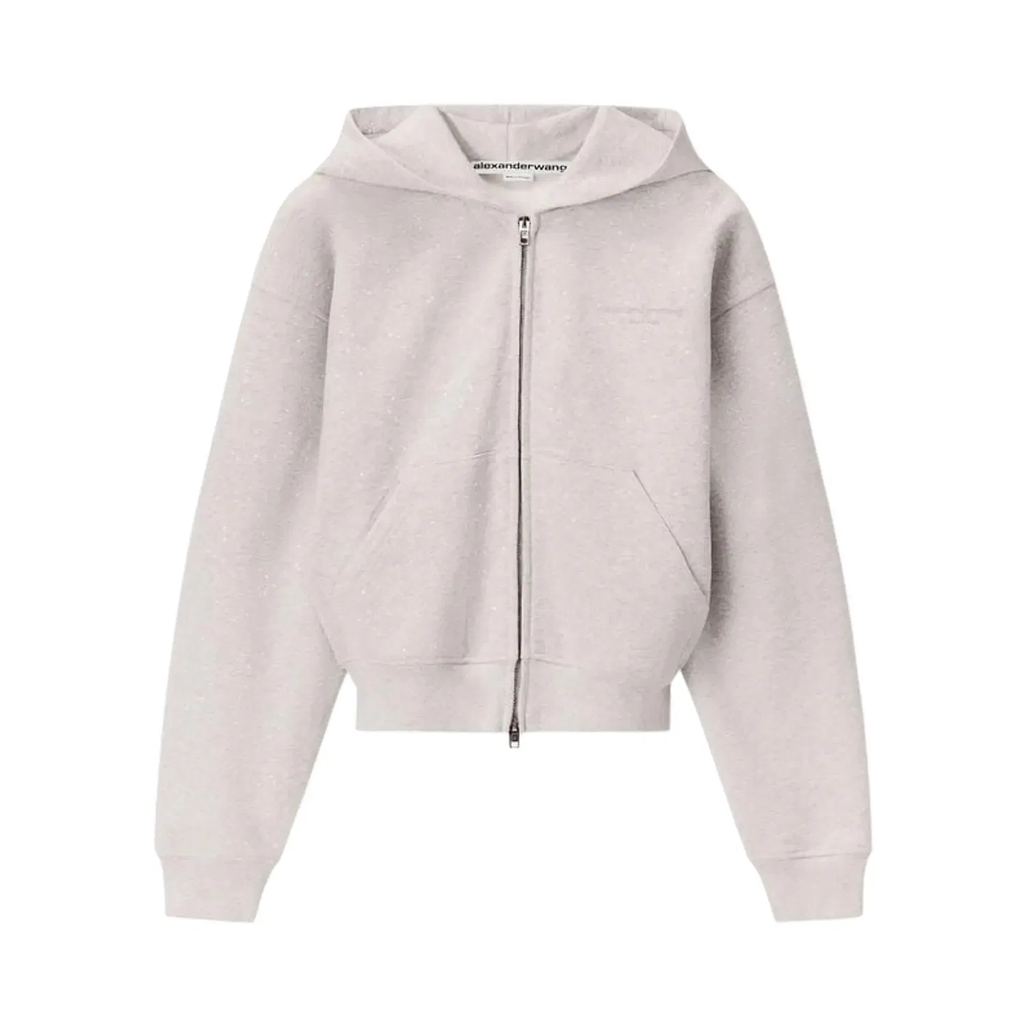 Худи Alexander Wang Allover Hotfix на молнии, серый