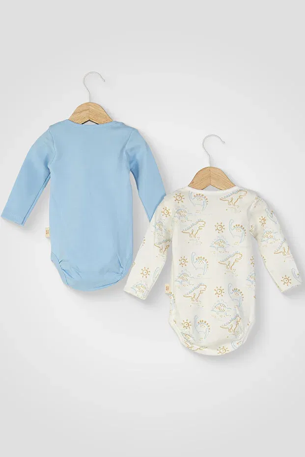 Детское боди для мальчиков с принтом 2 предмета Mini Cotton, Blue — фото 2