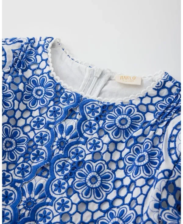 Детское платье для девочек с длинным рукавом Marlo Kids, Royal Blue — фото 3