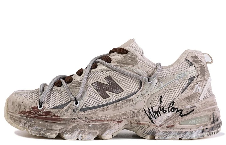 

Кастомизированные кроссовки New Balance NB 530 Series Slip-Resistant Breathable Unisex, бежевый/хаки