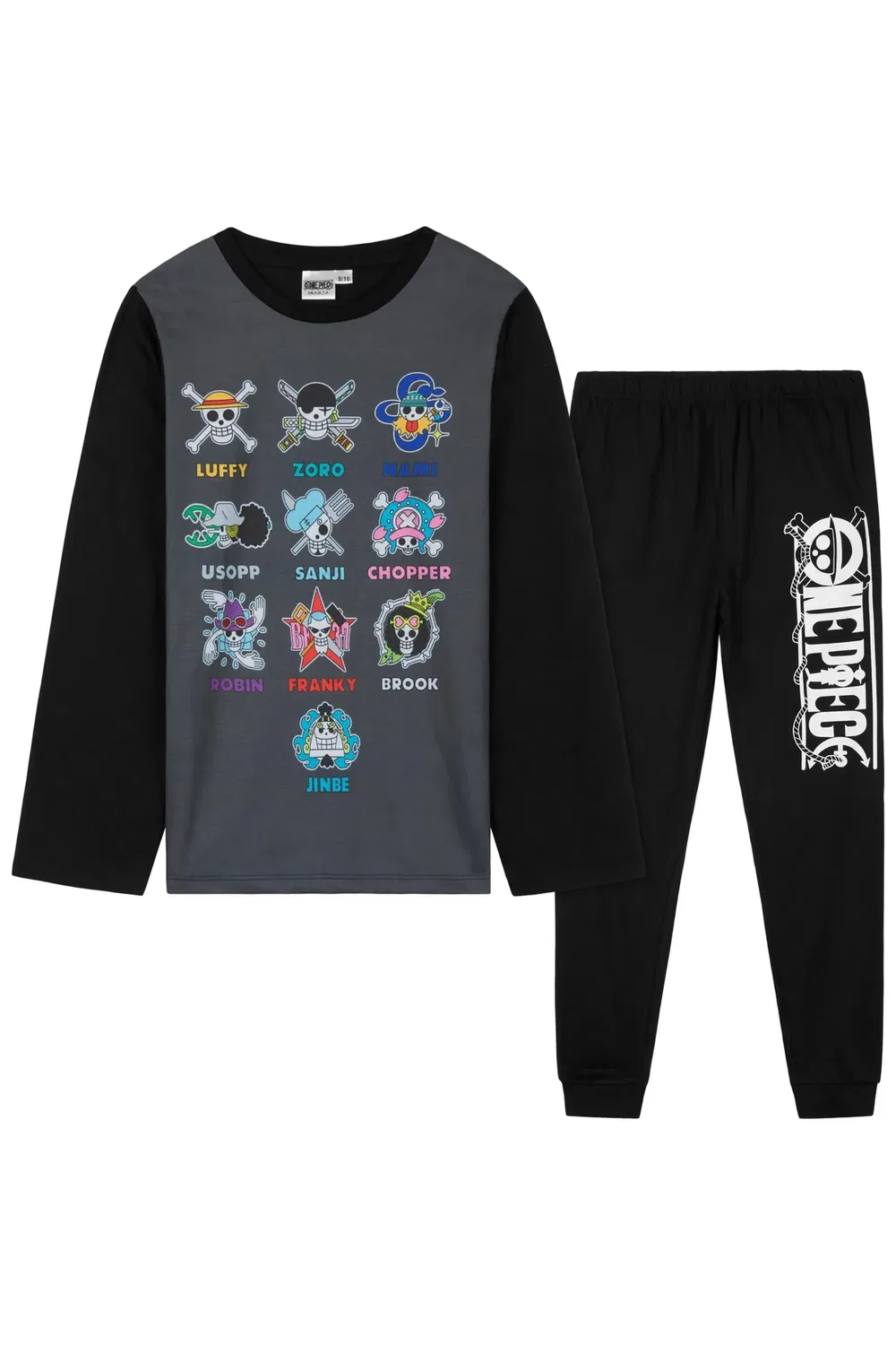 Комплект пижамы с длинным рукавом One Piece, Black