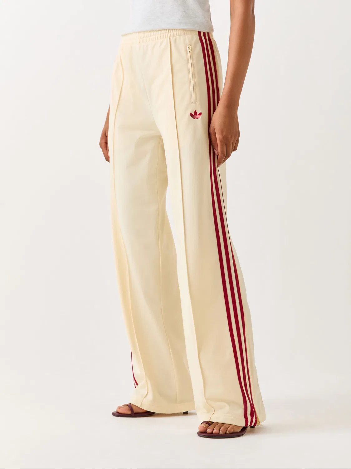 Брюки широкого кроя Firebird, adidas Originals, Off White