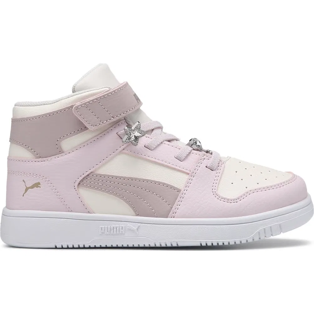 Детские высокие кроссовки Puma, Pink/White — фото 2