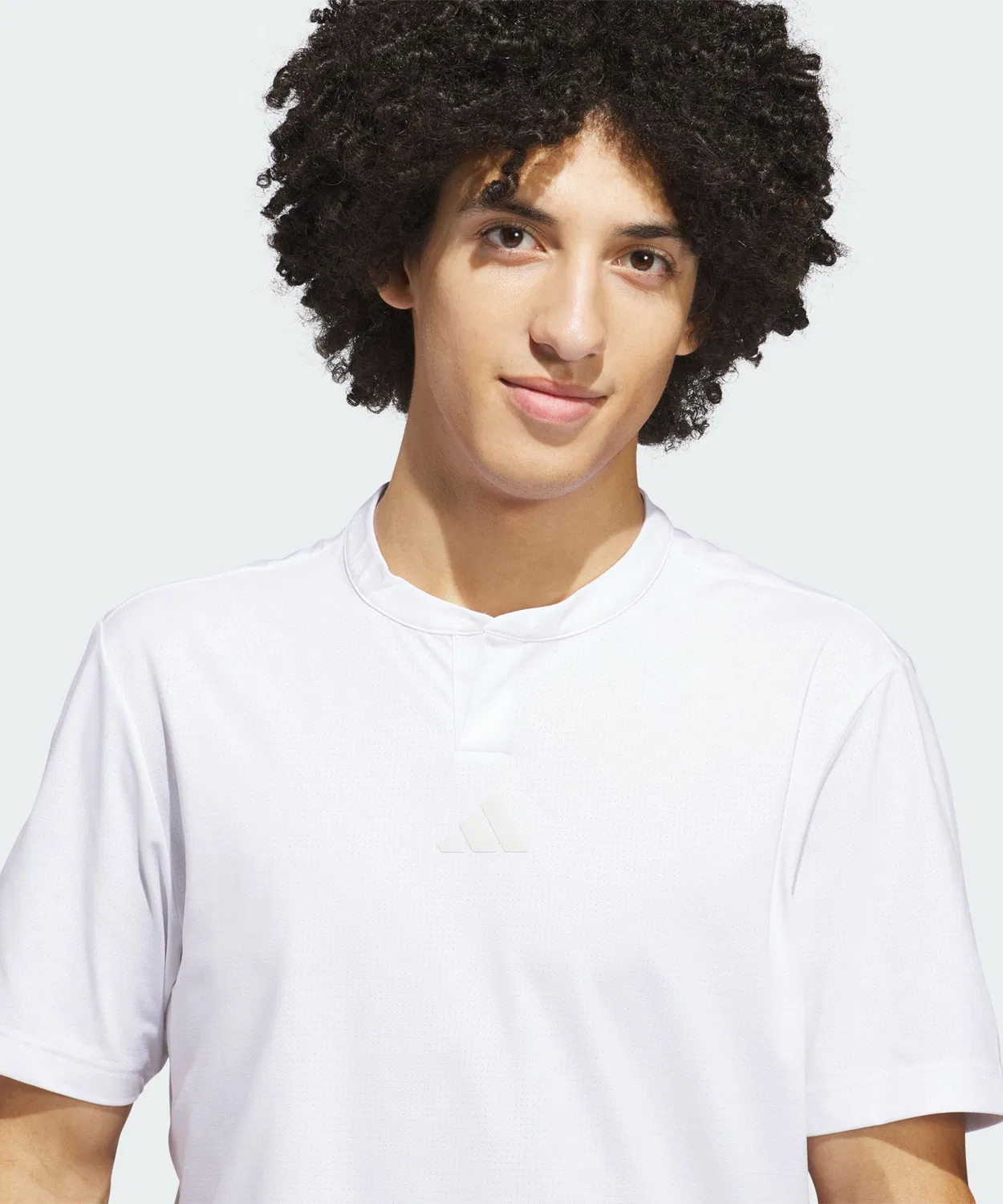 Мужская футболка с длинным рукавомBeyond Golf Club Twist Knit Range Shirt Adidas, Белый — фото 4