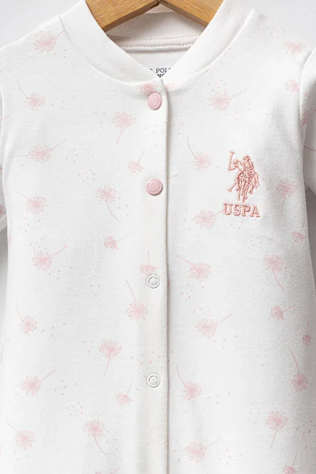Детский комбинезон для девочек с длинным рукавом Basics U.S. Polo Assn., White — фото 2