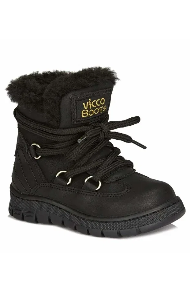 Детские ботинки для девочек на плоском ходу Vicco, Black — фото 3