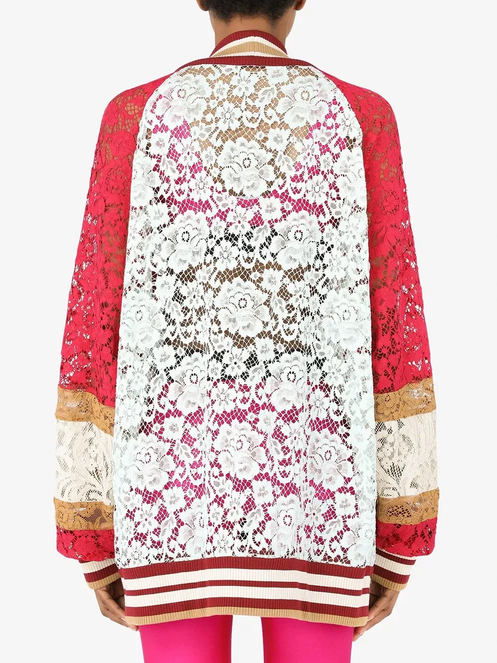 Кружевной кардиган с аппликацией-логотипом DG DOLCE & GABBANA, белый — фото 4