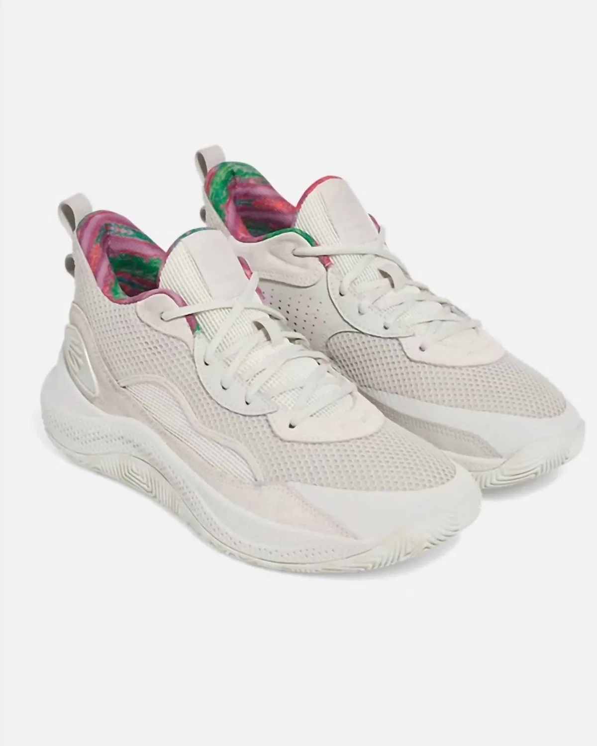Детские кроссовки для мальчиков с замшевым верхом Curry Suede Under Armour, White Clay/Summer White — фото 2