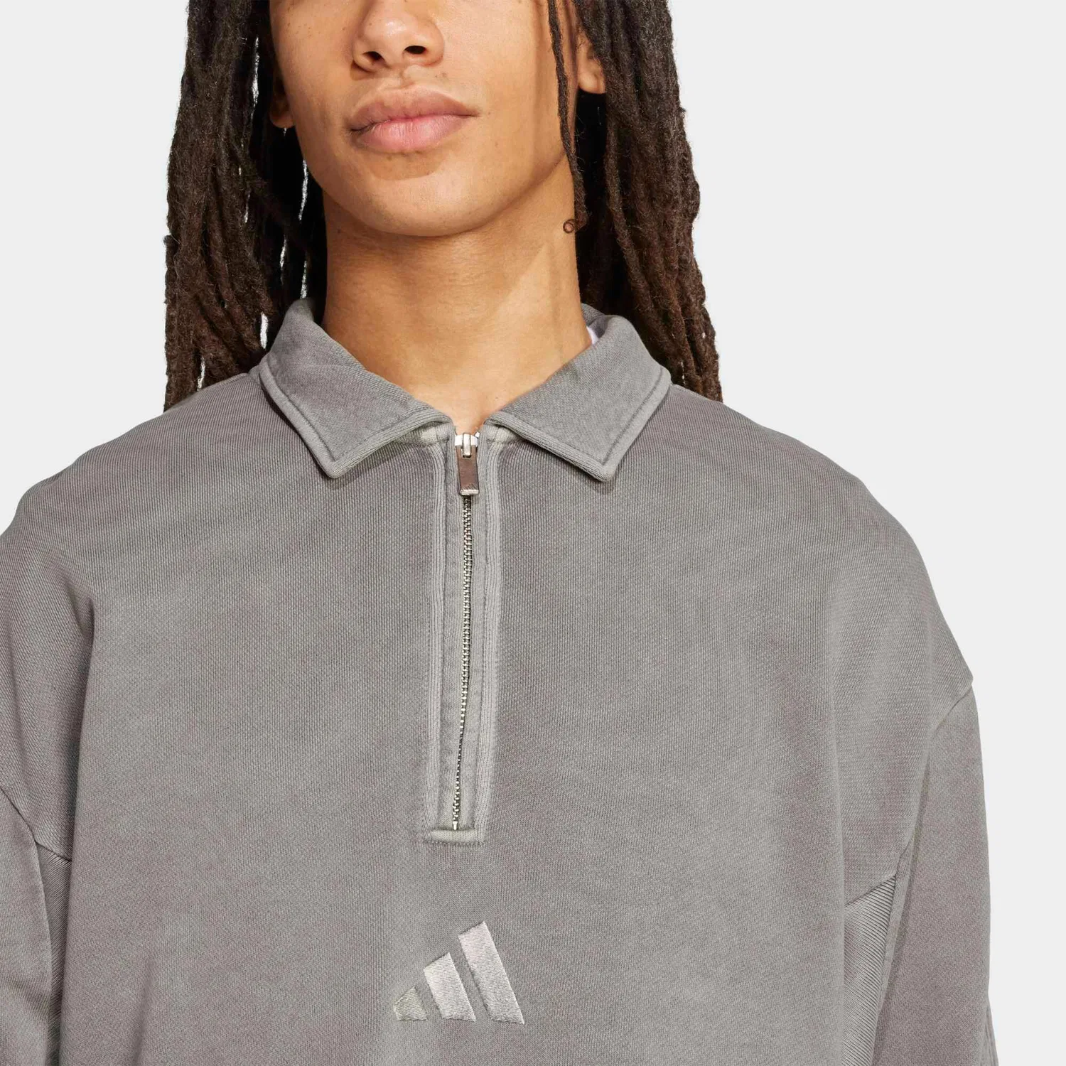 Женский свитшот из футера с полузамком All Szn Adidas, Hellgrau — фото 3