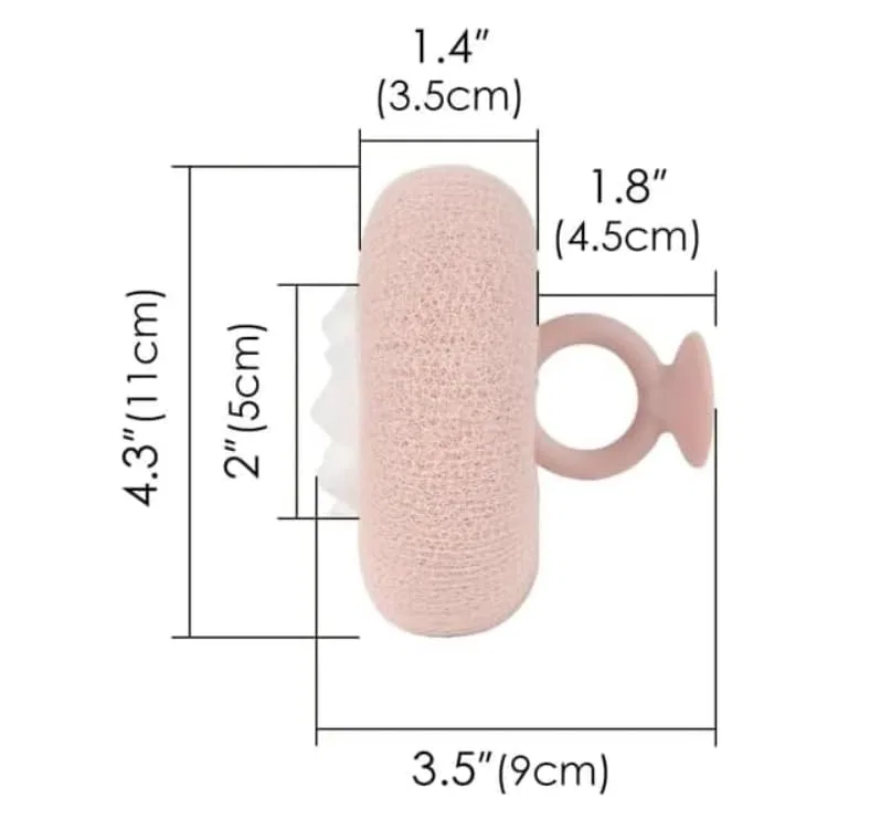 Мочалка для душа Sunflower Bath Ball, 2 в 1, с присоской, Ocilenya, 1 шт., Pink+Blue — фото 4