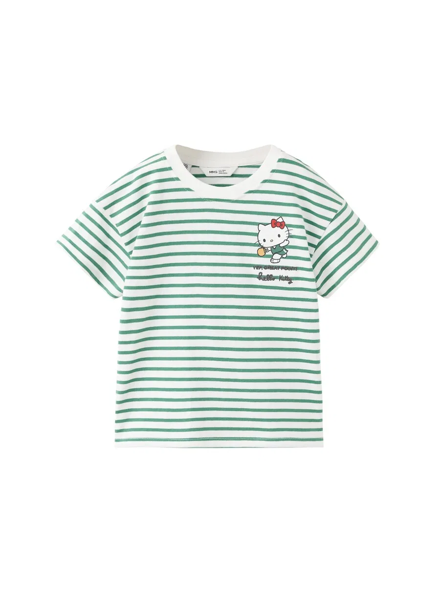 Детская футболка MANGO KIDS зеленого цвета