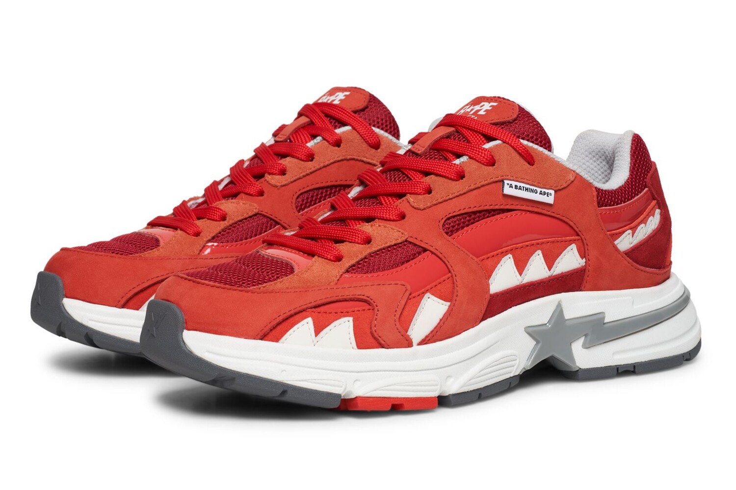 Кроссовки Bape Shark Sta M1 Country Pack - Korea, красный — фото 2
