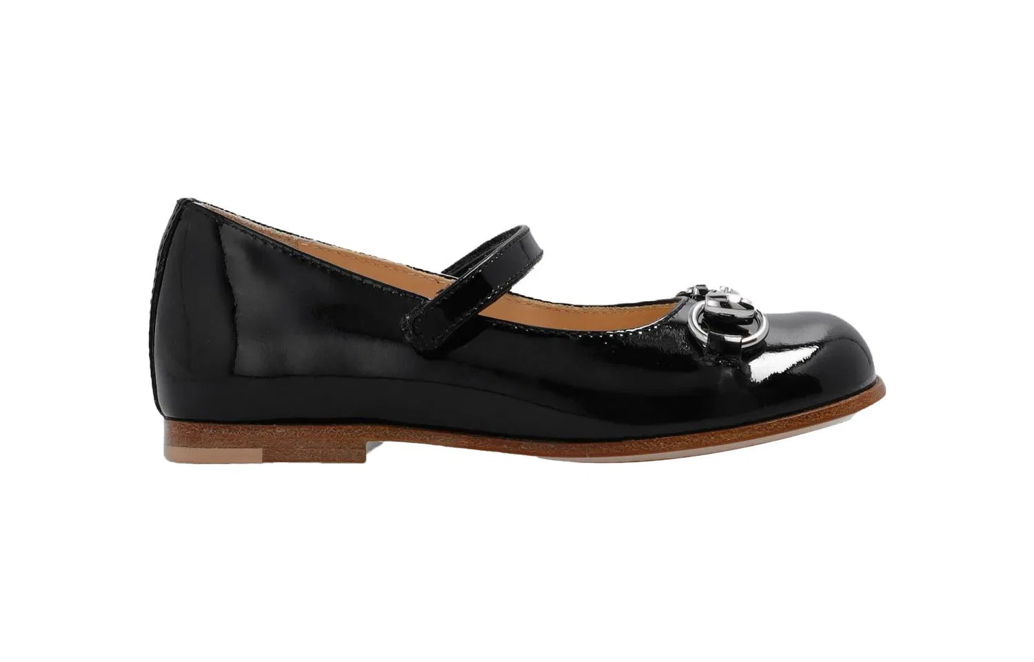 Детские балетки Gucci Horsebit Ballerina Pumps из лаковой кожи — фото 3