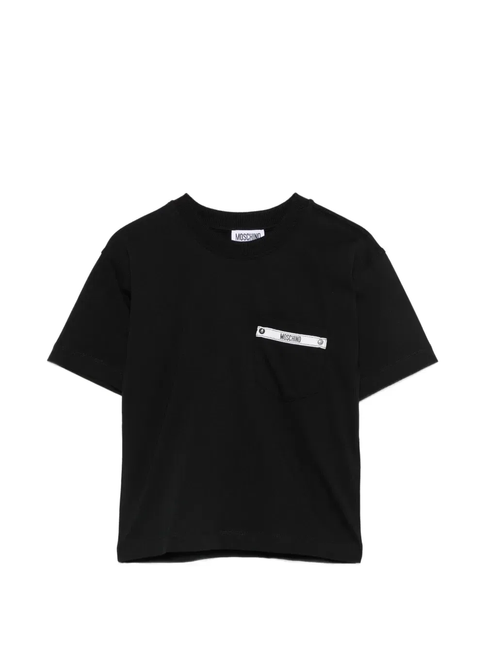 Футболка с нагрудным карманом и нашивкой-логотипом Moschino Kids, черный