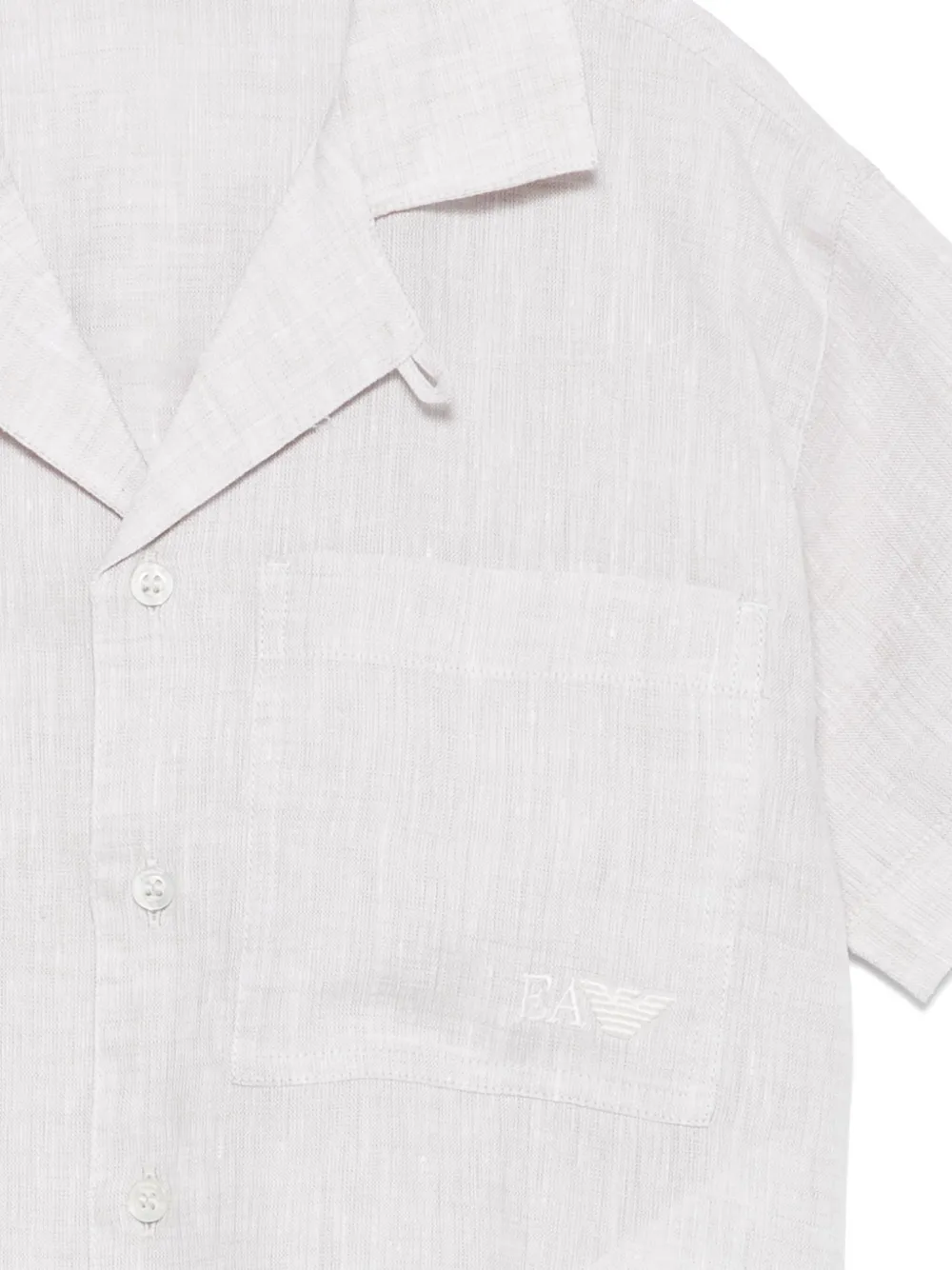 Рубашка с вышитым логотипом Emporio Armani Kids, нейтральный — фото 3