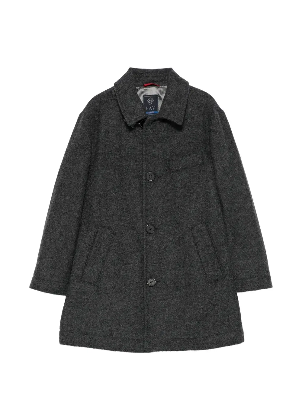 Пальто на пуговицах Fay Kids, серый
