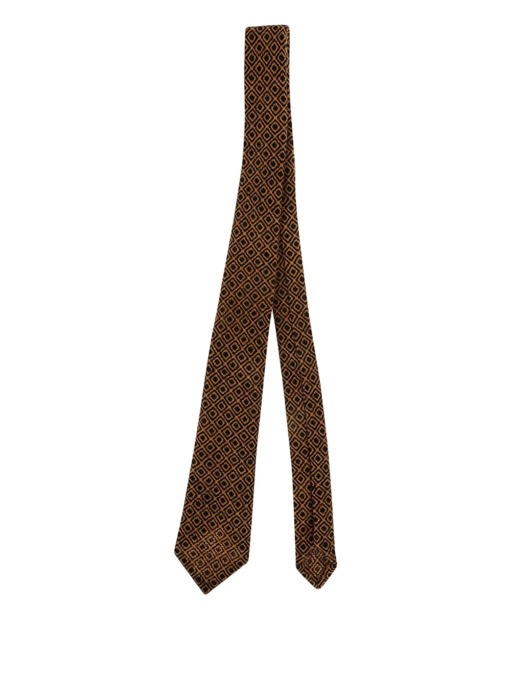 

Галстук из шерсти с геометрическим узором Petronius, коричневый