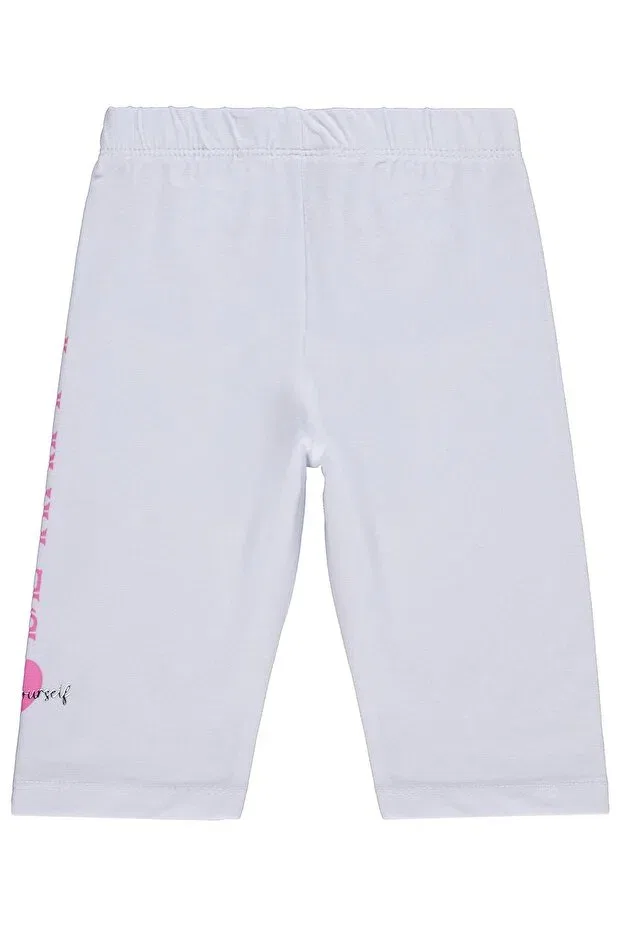 Детские леггинсы для девочек с принтом Be Happy Printed Civil Girls, White — фото 2