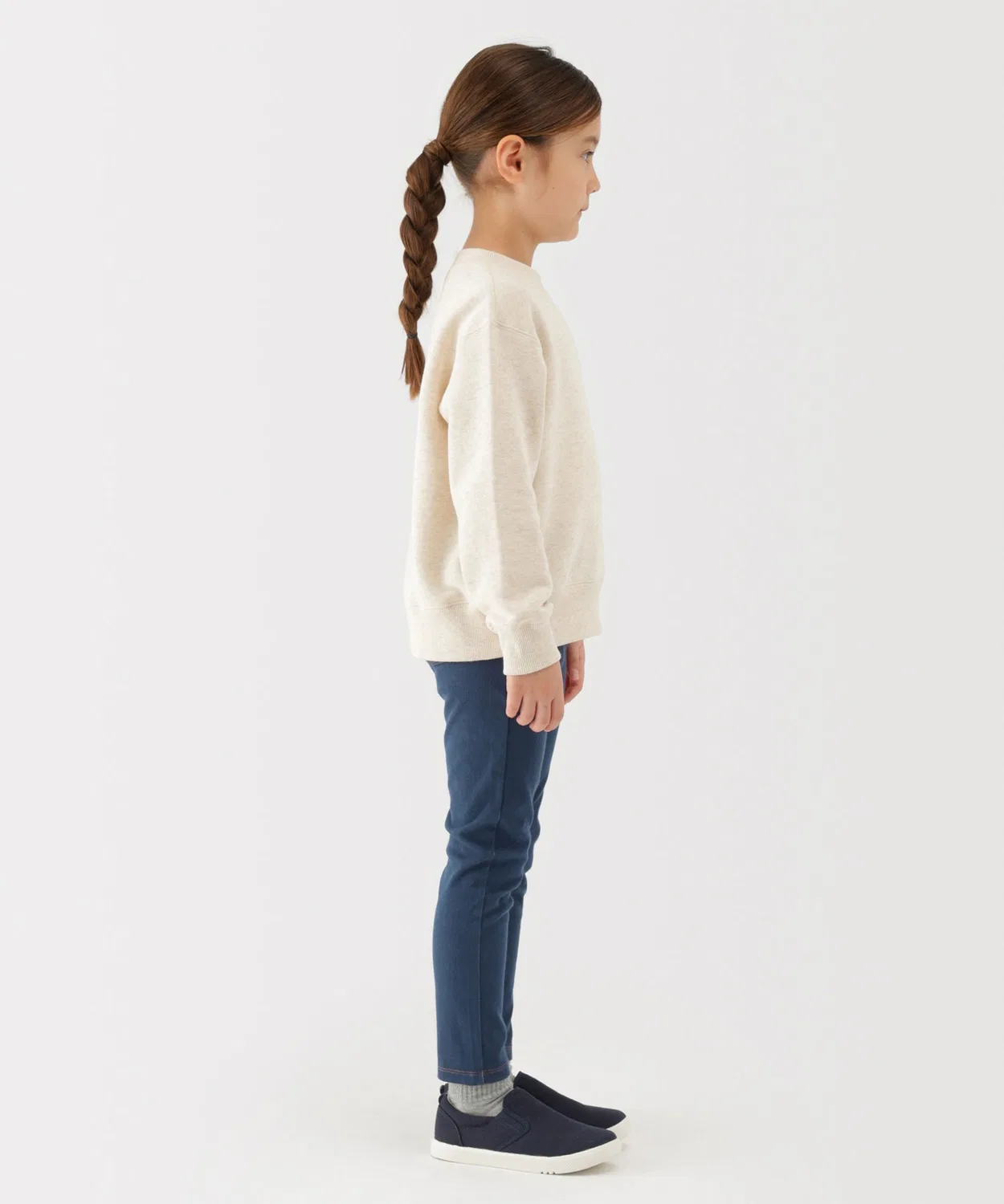 Детские леггинсы-джинсы с высокой посадкой, модель Jersey Stretch MUJI, Dark Navy — фото 3