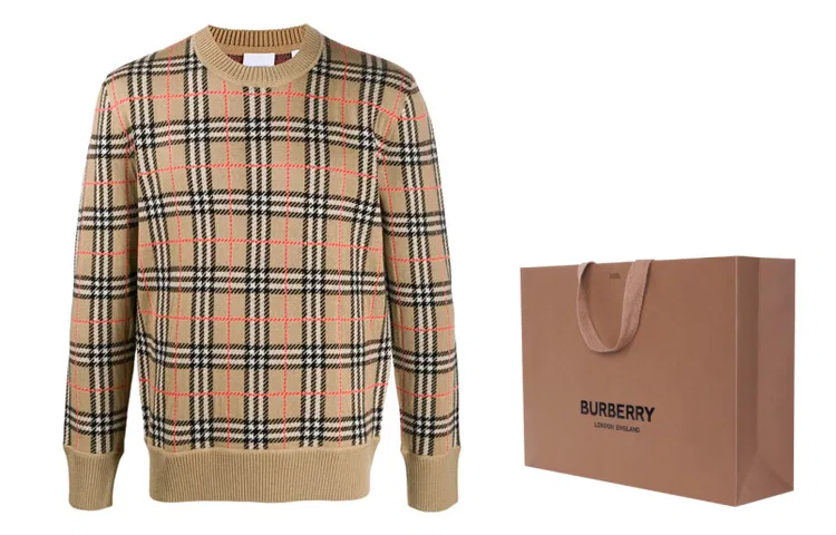 Мужской свитер с круглым вырезом Beige Burberry