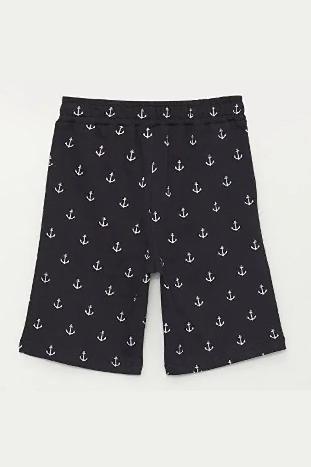 Детские шорты для мальчиков с принтом Black&Small, Navy Blue