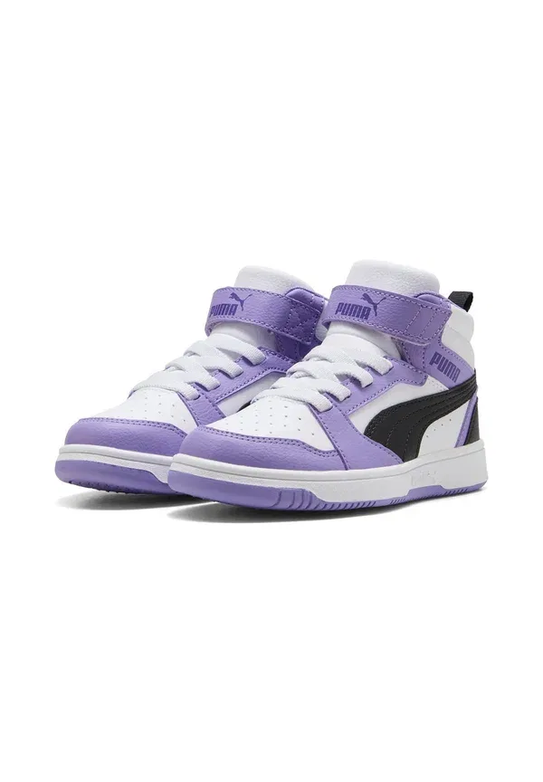 Кроссовки с кожаным верхом Rebound v6 mid ac ps 033 var, Puma, Mottled Purple, фиолетовый — фото 2