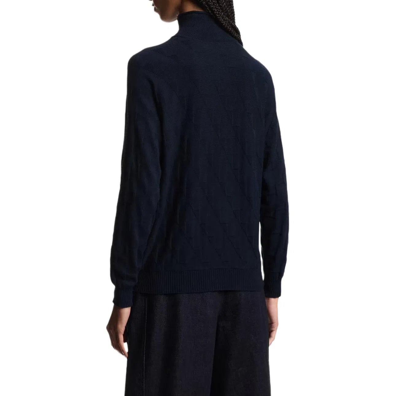 Женский свитер с косами Emporio Armani, Marine Blue — фото 3