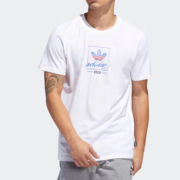 Футболка с принтом Grand Tee Adidas, белый — фото 2