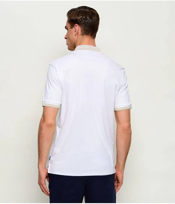 Мужское поло slim fit хлопковое H-Phillipson 238 BOSS, белый — фото 3