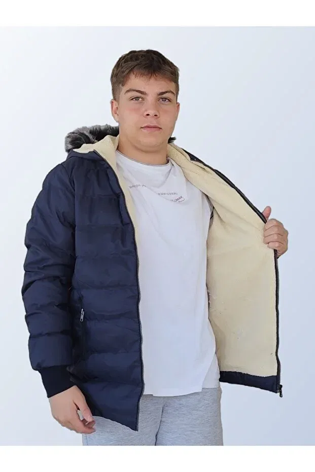 Детское пальто для девочек с капюшоном Sotina Besa, Navy Blue — фото 3