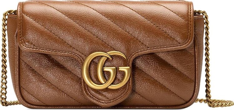 

Сумка Gucci GG Marmont Matelassé Super Mini Bag Brown, коричневый