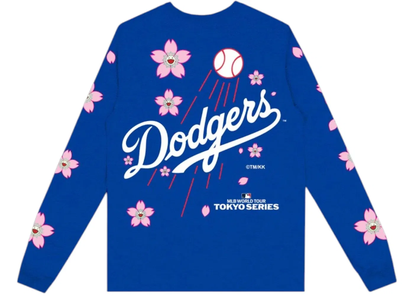 Мужская футболка с длинным рукавом Nike x Takashi Murakami x MLB World Tour Tokyo Series 2025 Dodgers Tee, Blue — фото 2