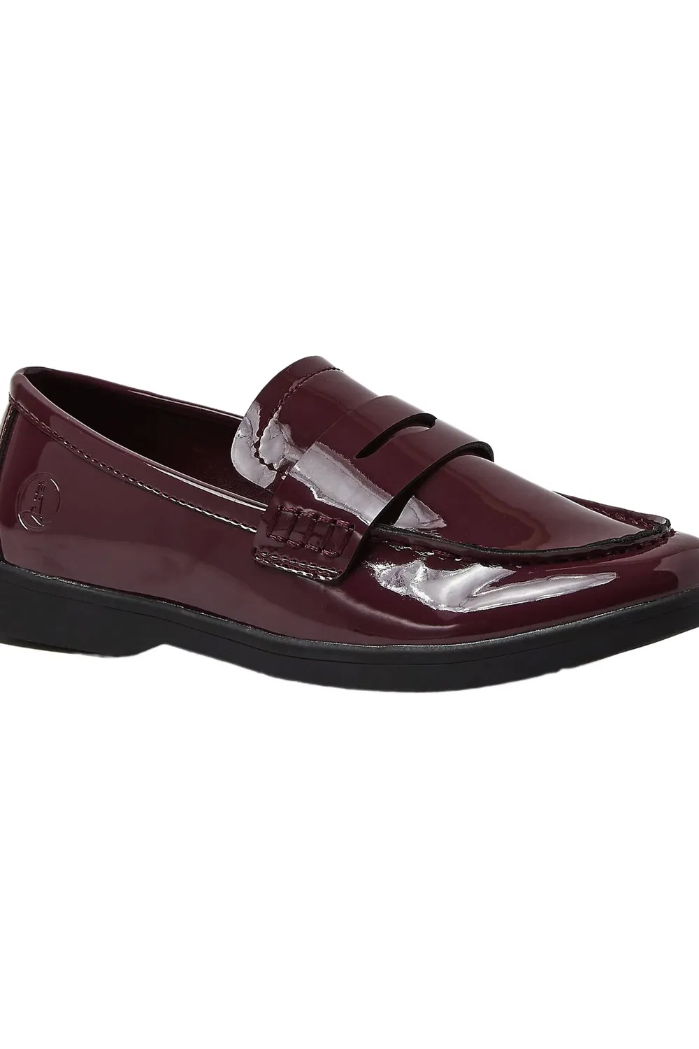 Детские туфли лоферы повседневные Lands' End, Royal Burgundy Patent — фото 3