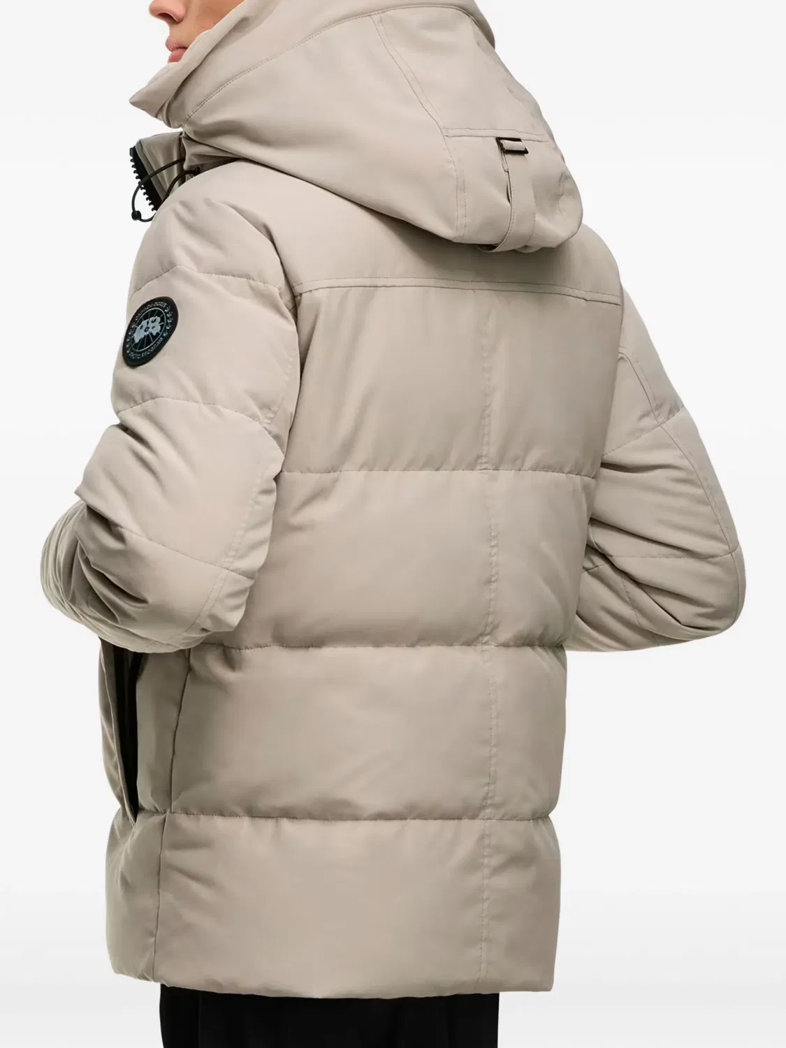 Стеганый пуховик Wyndham с капюшоном Canada Goose, нейтральные цвета — фото 4