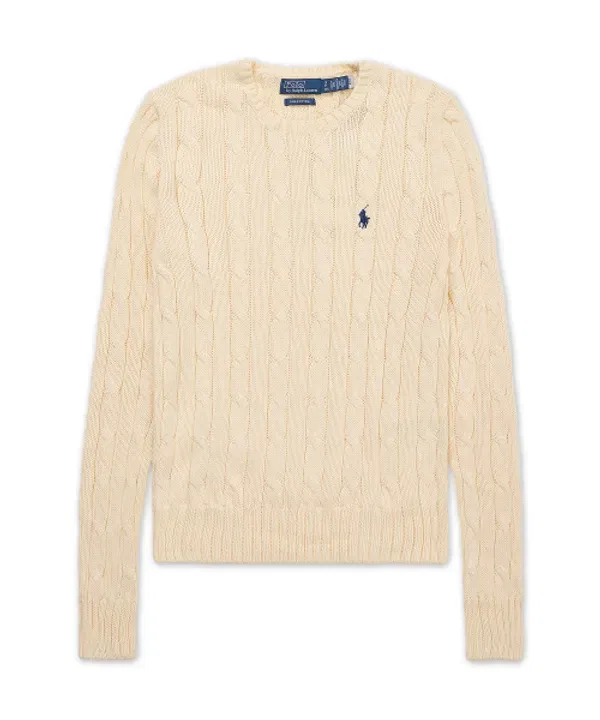 Свитер трикотажный хлопковый Polo Ralph Lauren, натуральный