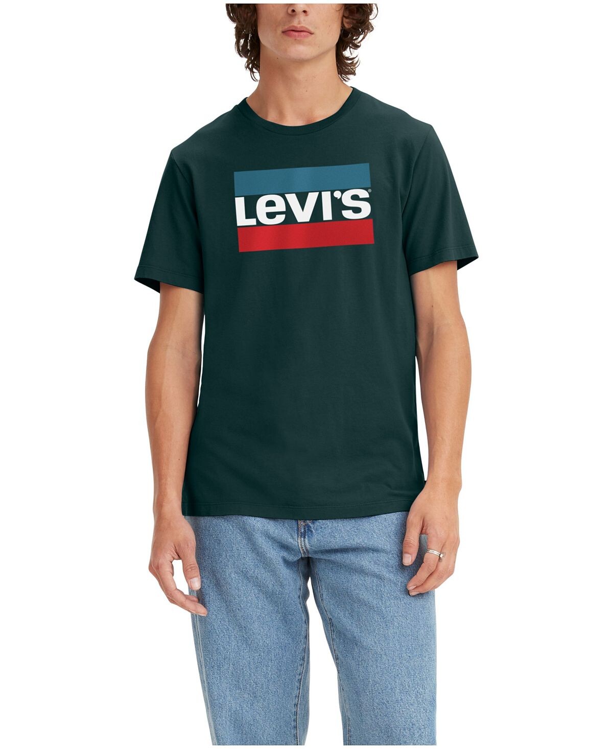 

Мужская спортивная футболка с круглым вырезом и логотипом Levi's, мульти, Зеленый, Мужская спортивная футболка с круглым вырезом и логотипом Levi's, мульти
