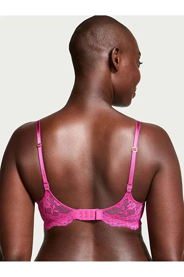Женский бюстгальтер с кружевом Smooth Lace Light Padding Support Classic Gathering Demi Victoria'S Secret, Sweet Rose — фото 3