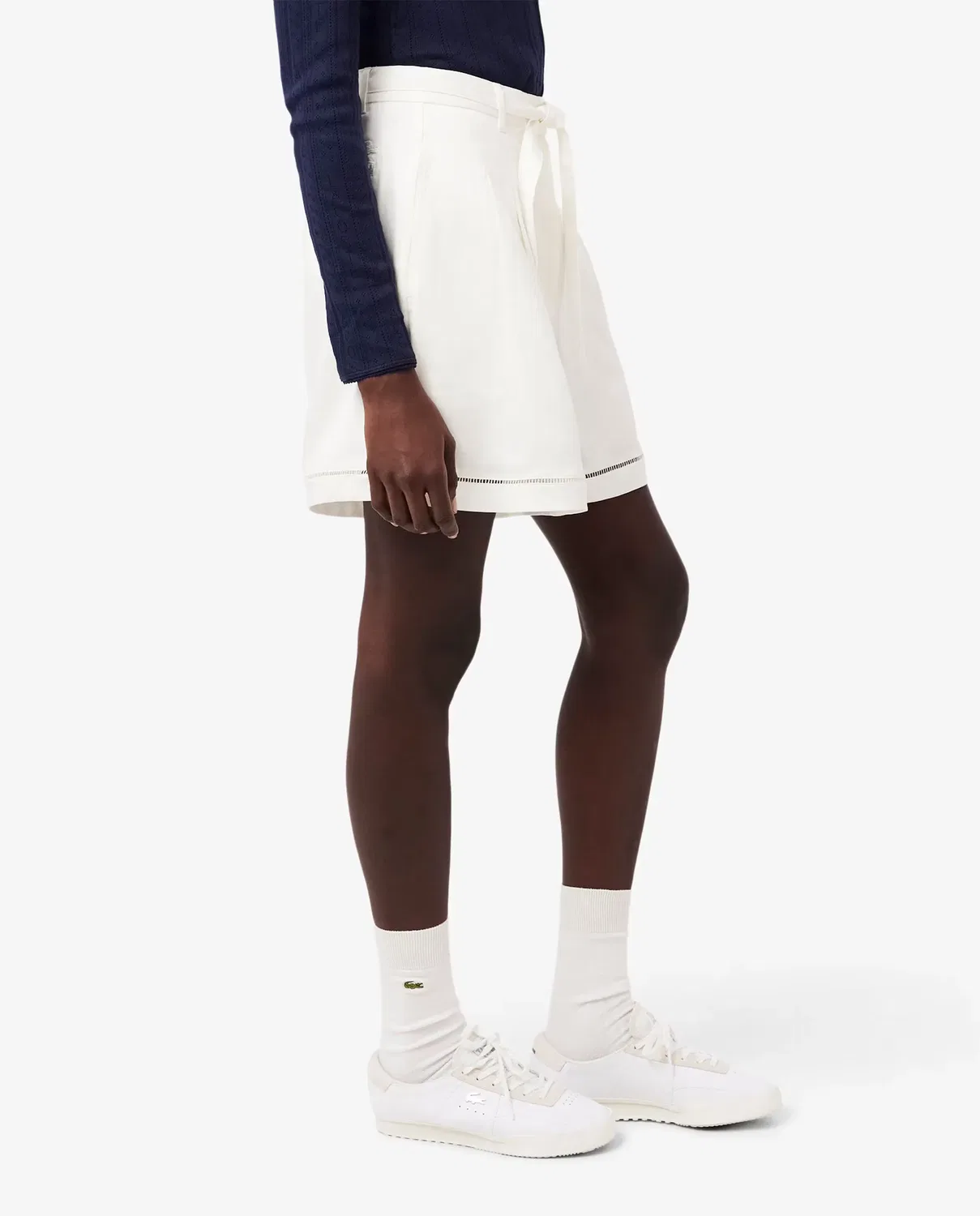 Бермуды Lacoste Blanco из смесового льна, свободного кроя — фото 3
