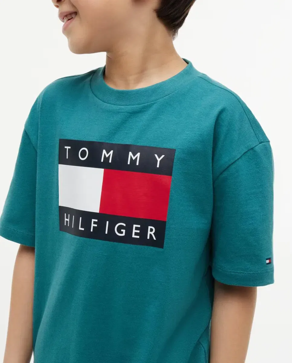 Детское поло для мальчиков с длинным рукавом Tommy Hilfiger, Красный — фото 3