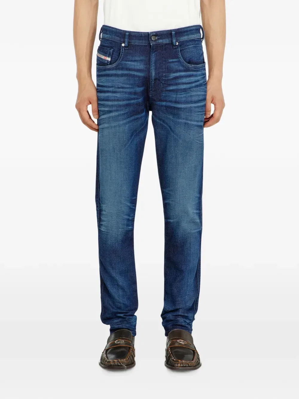 Приталенные джинсы прямого кроя 2062 D-Strukt Joggjeans Diesel, синий — фото 3