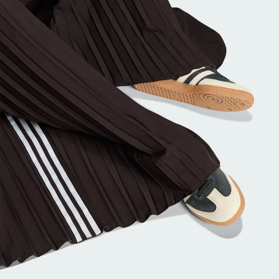Брюки ADIDAS ORIGINALS с широкими штанинами, темно-коричневые — фото 4