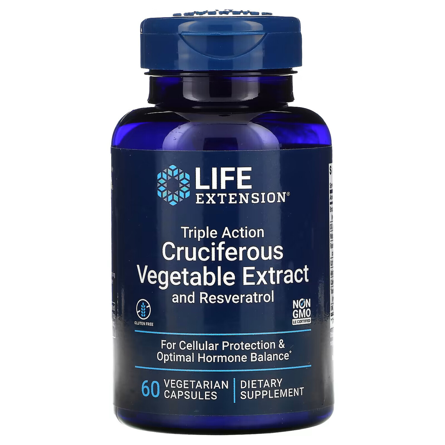 

Life Extension, Растительный экстракт крестоцветных овощей тройного действия с ресвератролом, 60 вегетарианских капсул