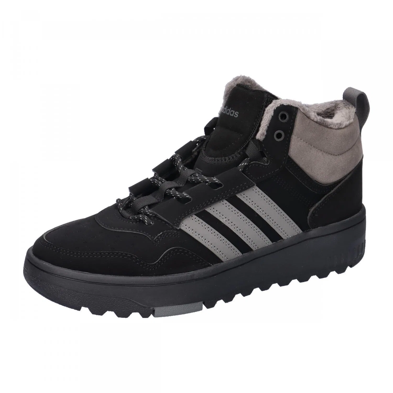 Детские кроссовки с высоким берцем Hoops 4.0 Mid Winterized J Adidas, Schwarz