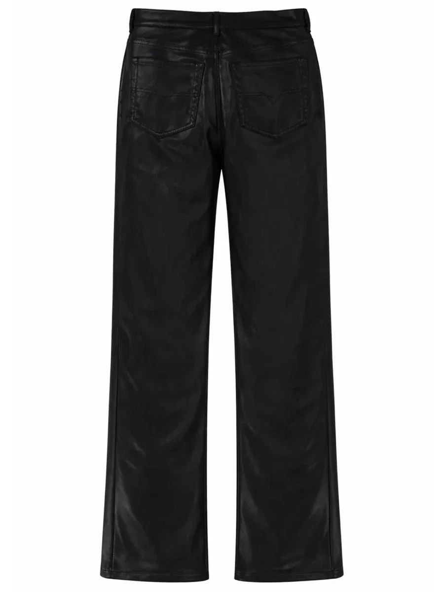 Женские брюки широкие с эффектом кожи P-Lain Wide-Leg Diesel, черный — фото 3