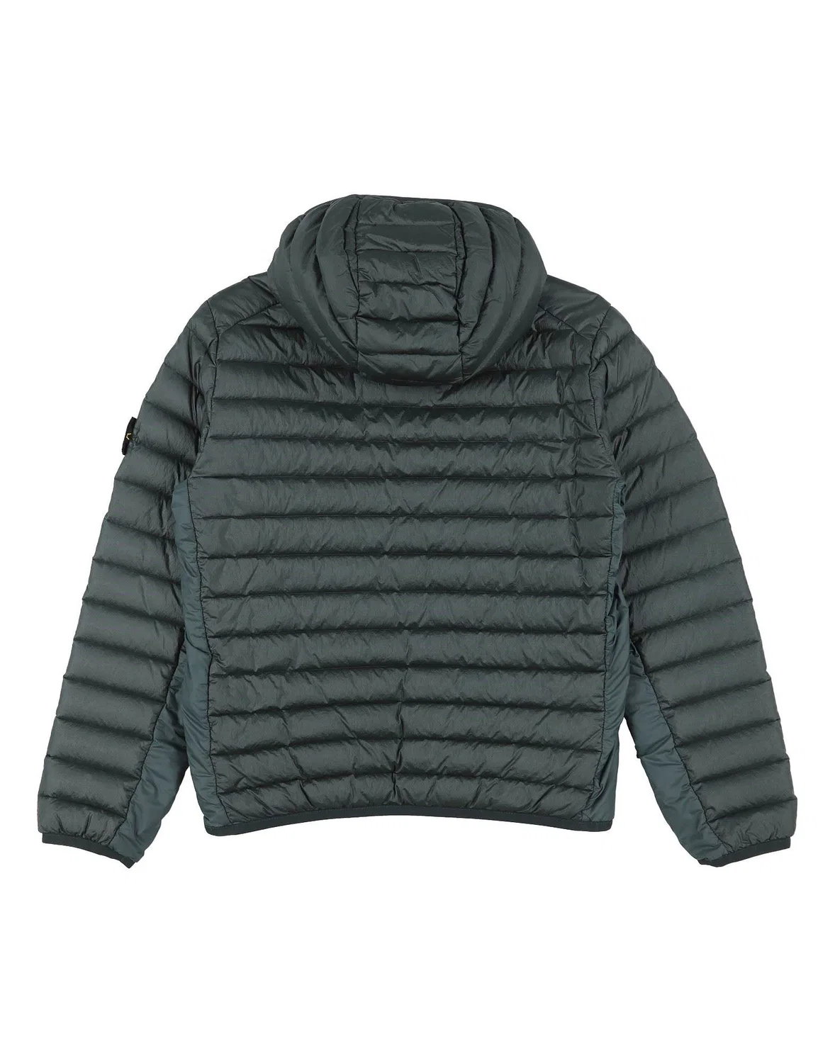 Детское пуховое пальто для мальчиков с капюшоном Stone Island Junior, темно-зеленый — фото 2