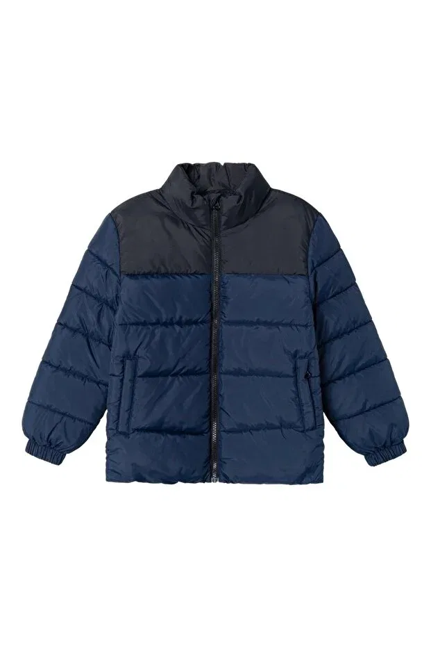 Детская куртка-пуховик для девочек с длинным рукавом Stand Collar Navy Blue Boy's Puffer Jacket Name It, Navy Blue — фото 2