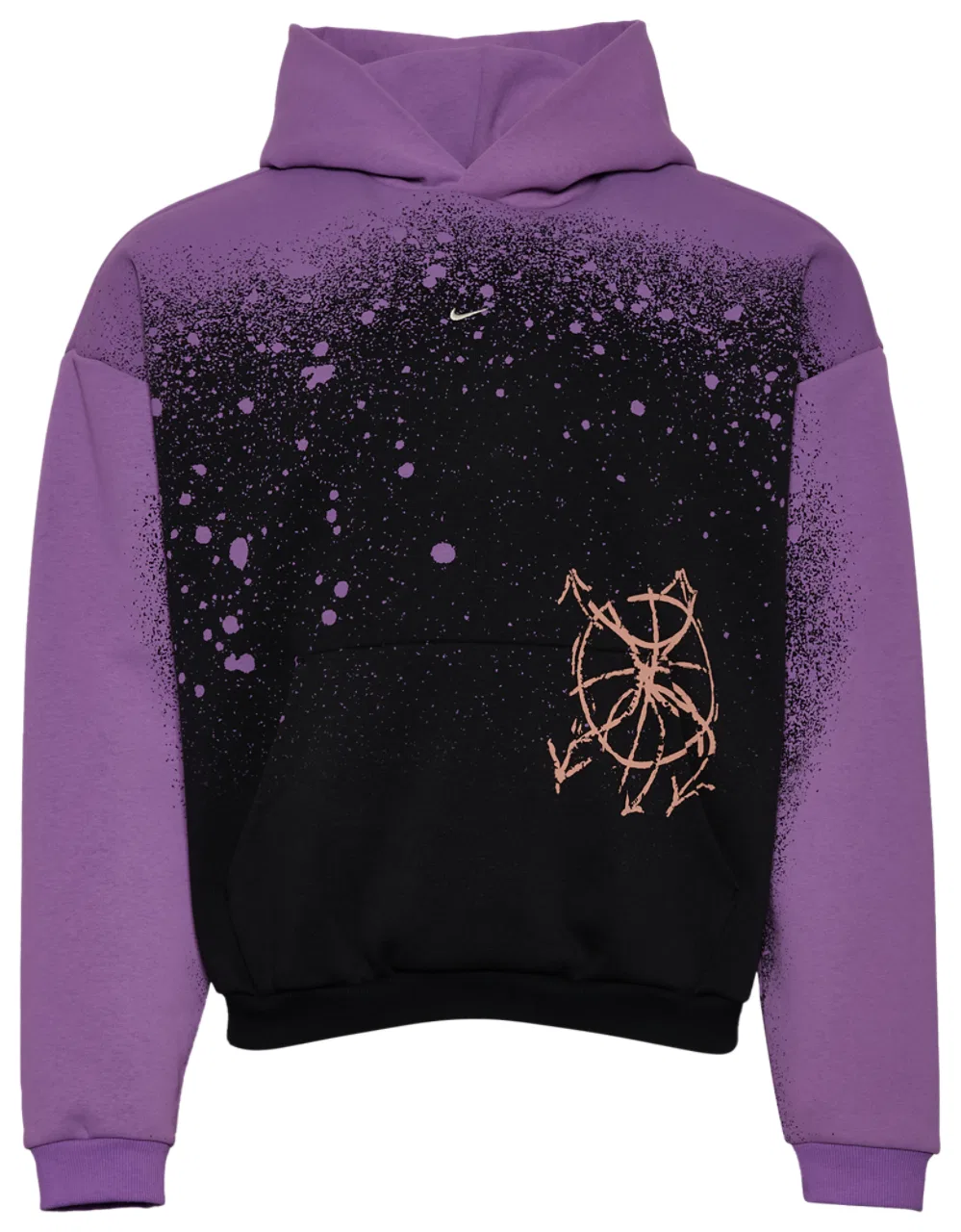 Мужская толстовка Hours TF Standard Issue Pullover Nike, цвет Black/Bright Violet/Pale Ivory