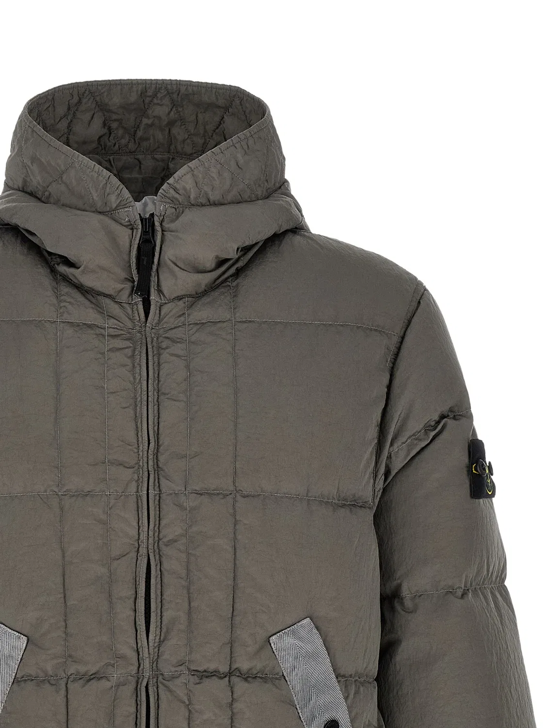 Куртка-пуховик с эффектом мятости Stone Island, серый — фото 3