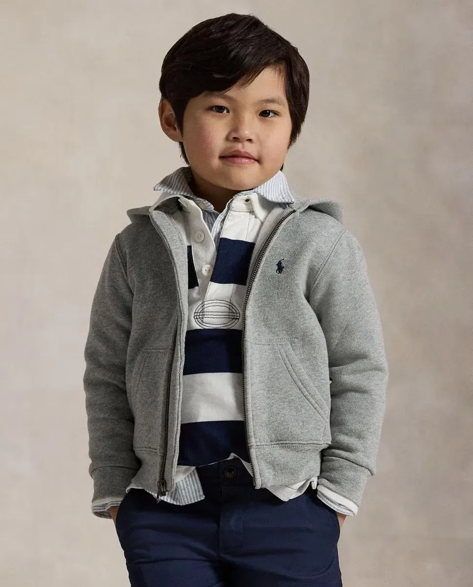 Детское худи для мальчиков с капюшоном Polo Ralph Lauren, Gris Claro — фото 2