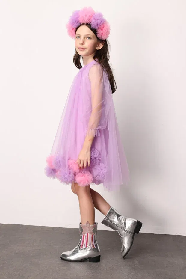 Детское платье для девочек с длинным рукавом Party Le Mabelle, Lilac — фото 3